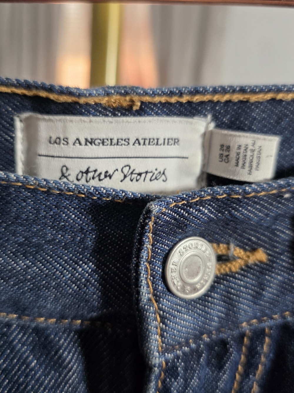Los Angeles Atelier Wide Leg High-Waist Women's Jeans Fringe Hem Sz 26 New - Picture 2 of 8